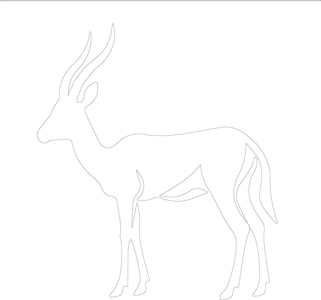 gazelle   outline silhouette vector