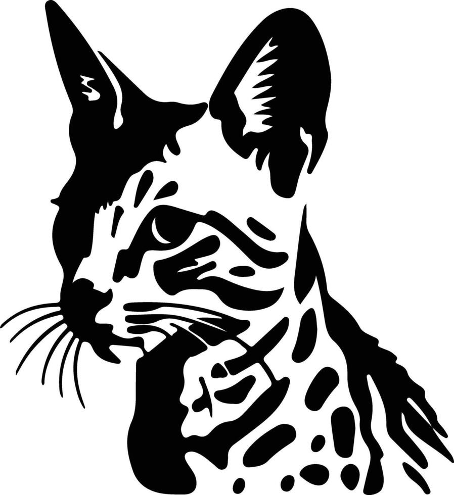 Savannah Cat  silhouette portrait vector