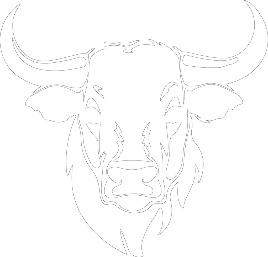 bull outline silhouette vector