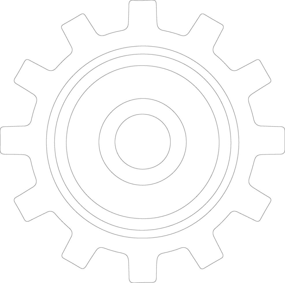 Settings icon  outline silhouette vector