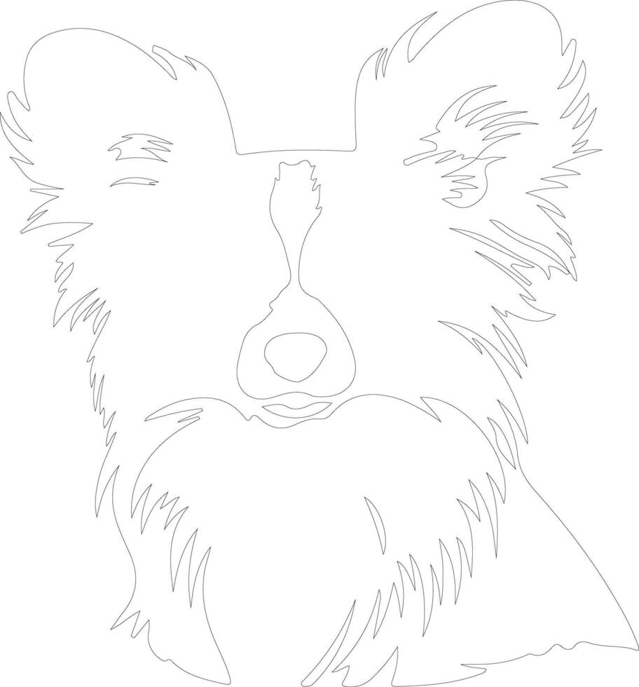 Papillon  outline silhouette vector