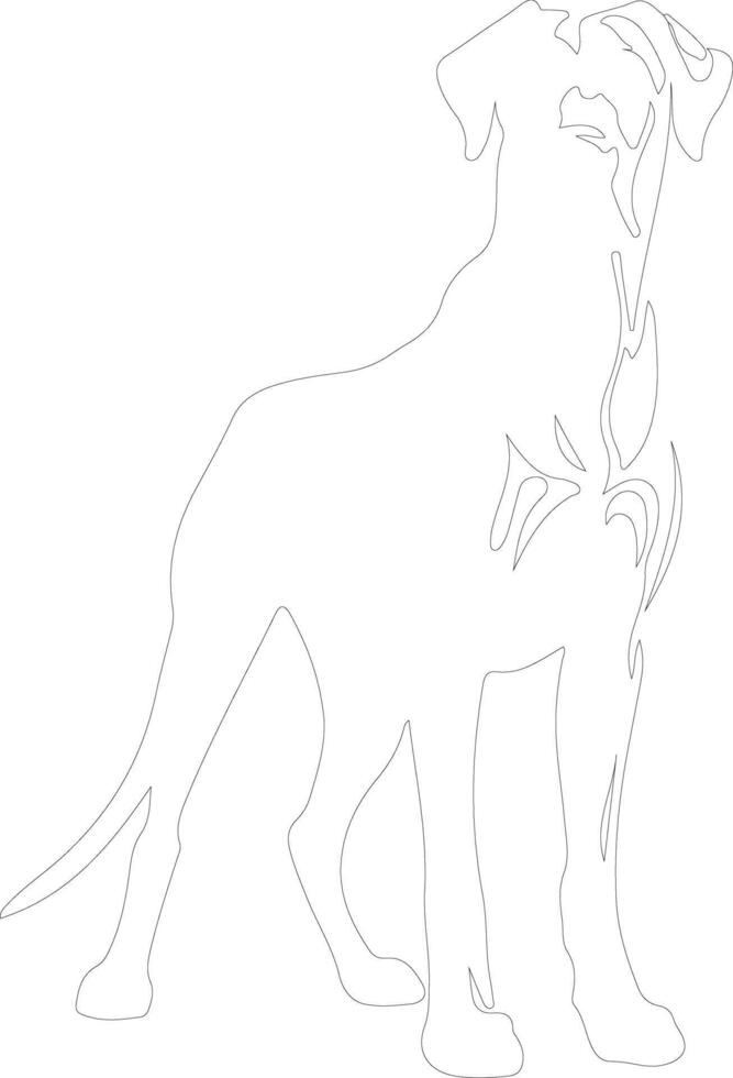 Great Dane  outline silhouette vector