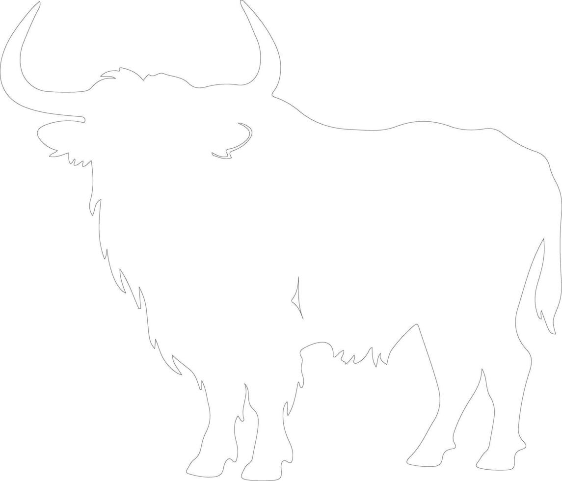 yak  outline silhouette vector