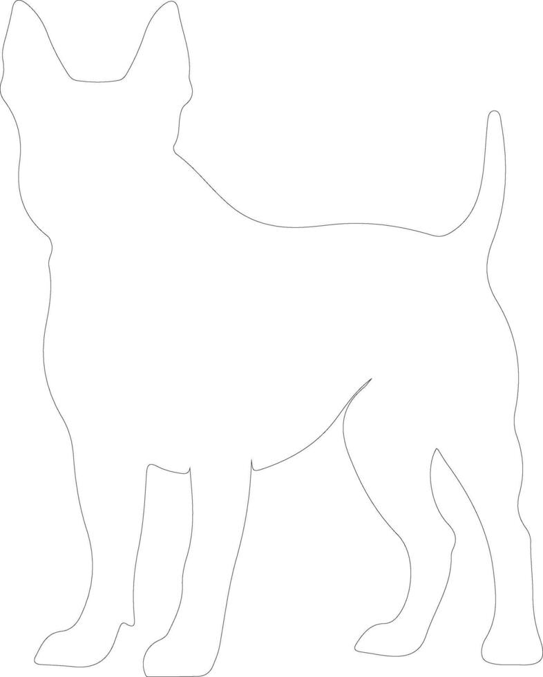 Miniature Bull Terrier  outline silhouette vector