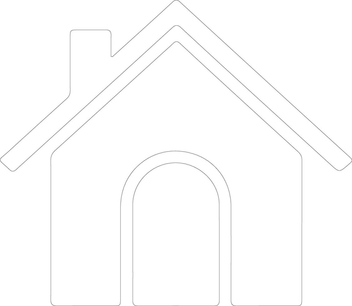Home icon  outline silhouette vector