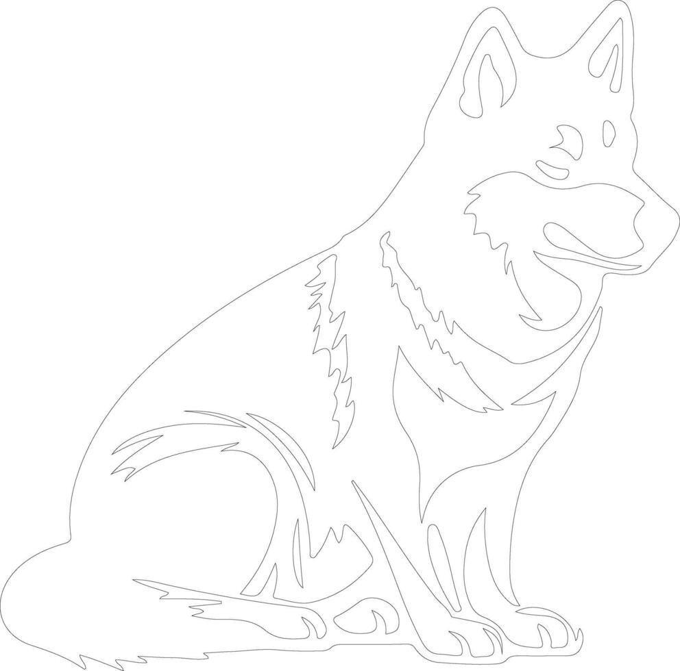 Siberian husky    outline silhouette vector