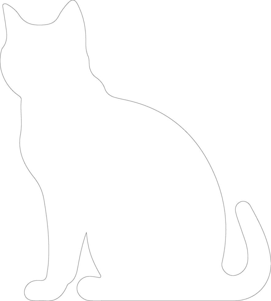 Brazilian Shorthair Cat  outline silhouette vector