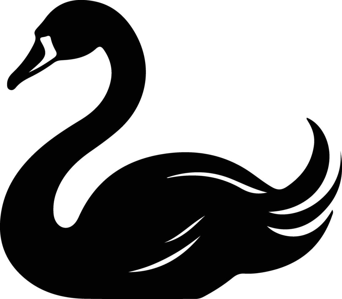 black swan  silhouette portrait vector