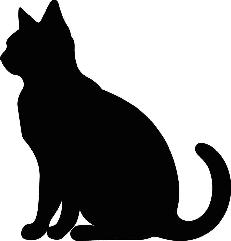 javanés gato negro silueta vector