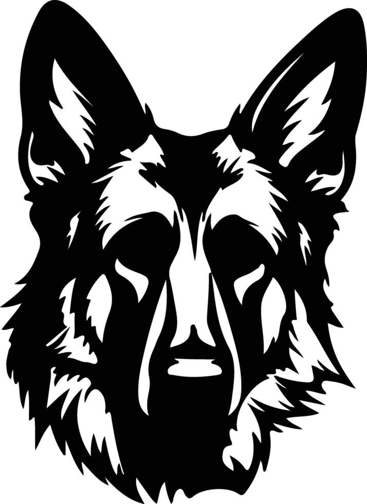 German Shepherd  silhouette portrait vector