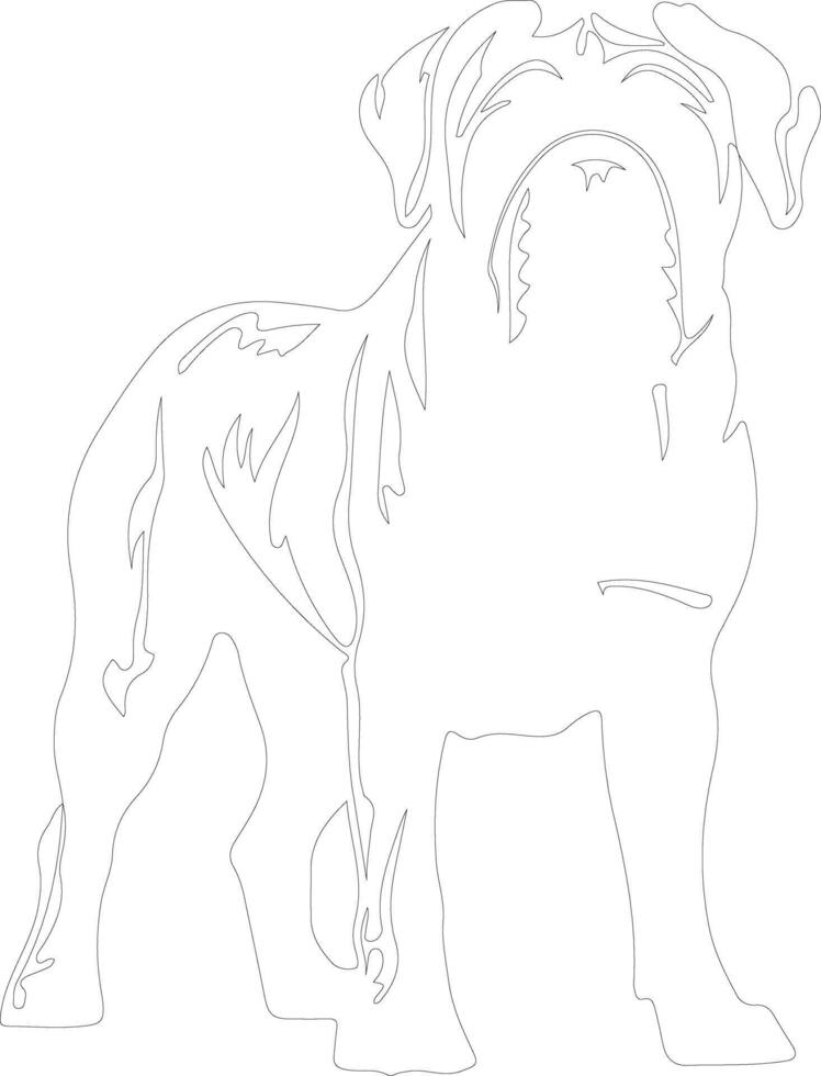 Neapolitan Mastiff  outline silhouette vector