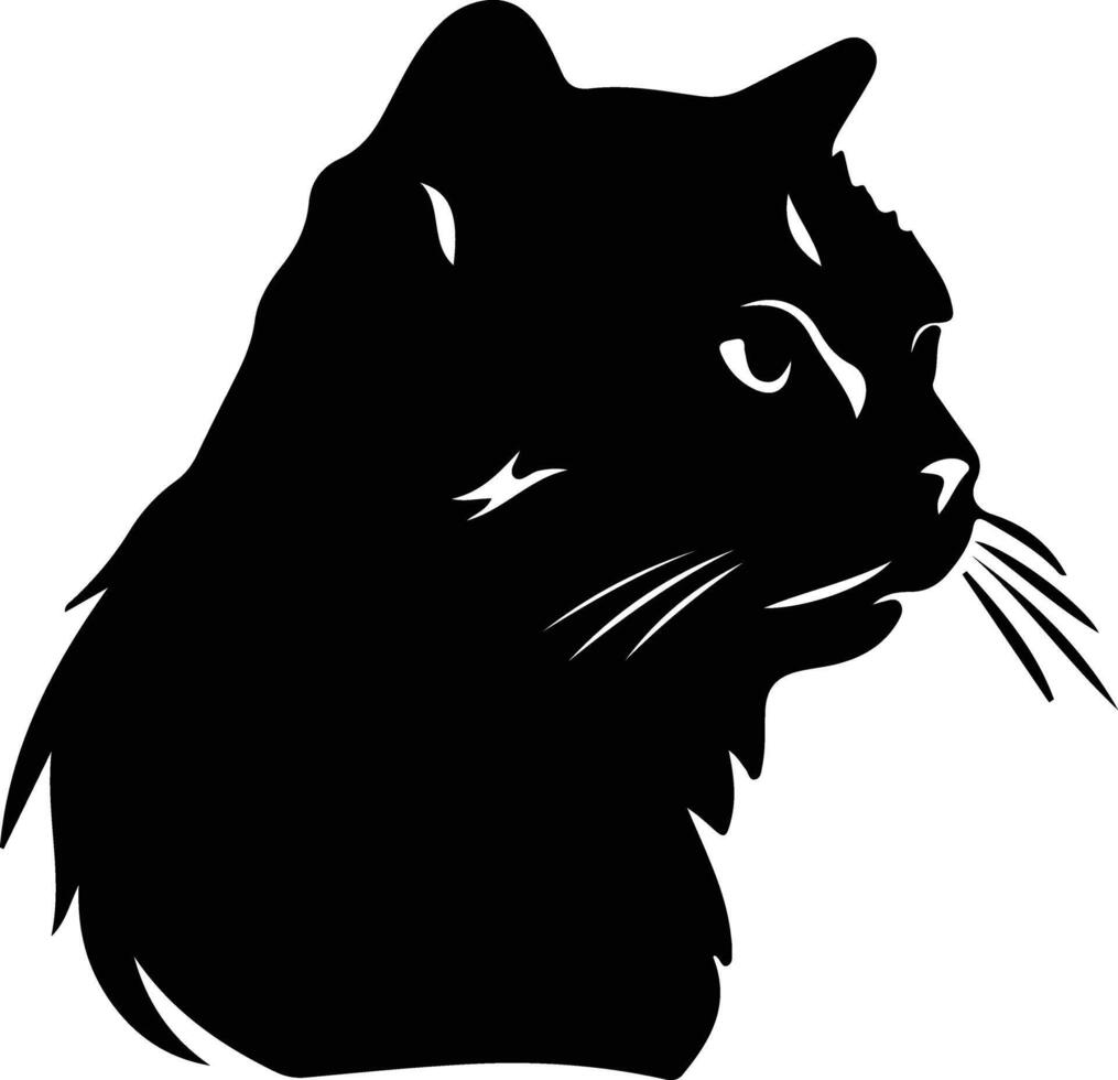 Scottish Fold Cat  silhouette portrait vector