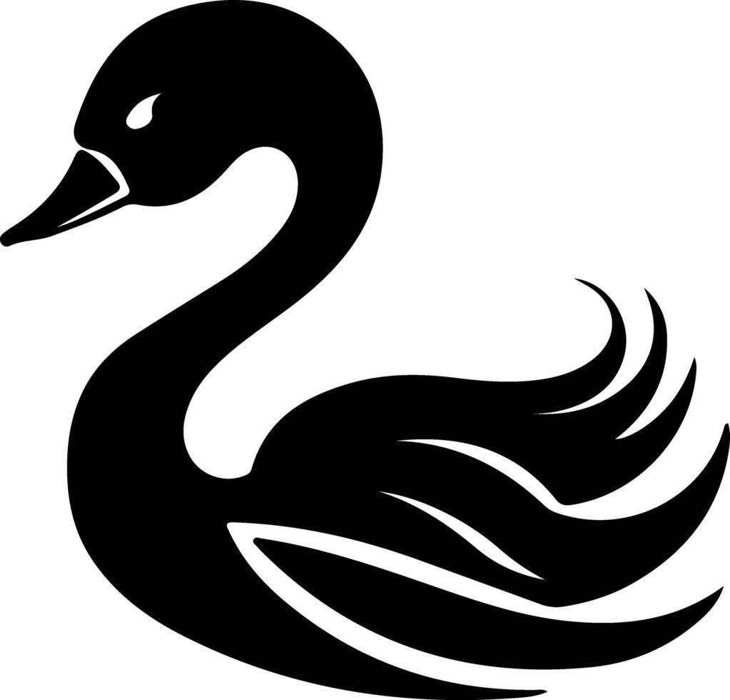 negro cisne silueta retrato vector