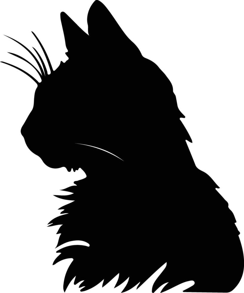 Pixiebob Cat  silhouette portrait vector