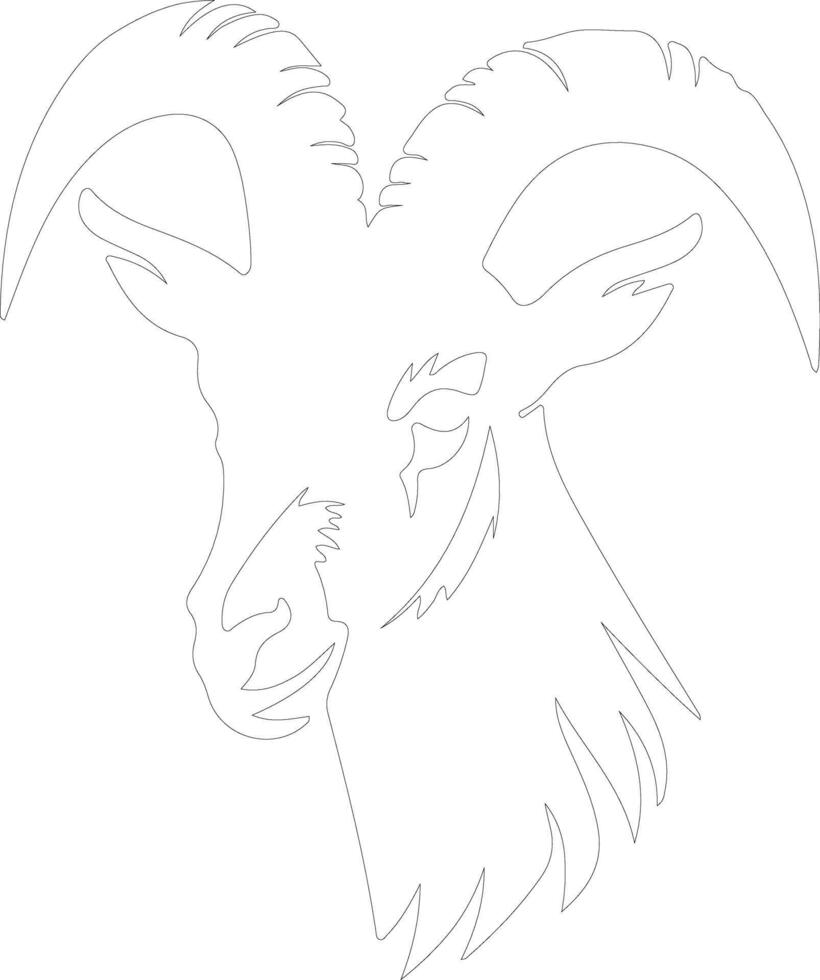 goat    outline silhouette vector