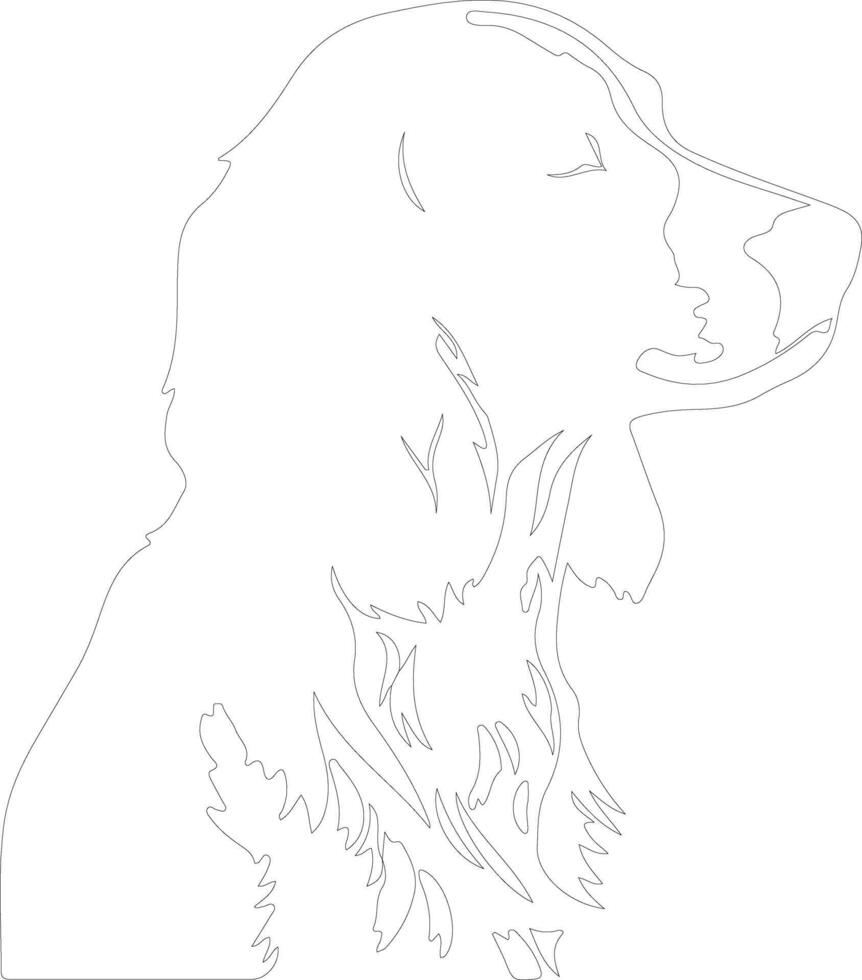 Welsh Springer Spaniel outline silhouette vector