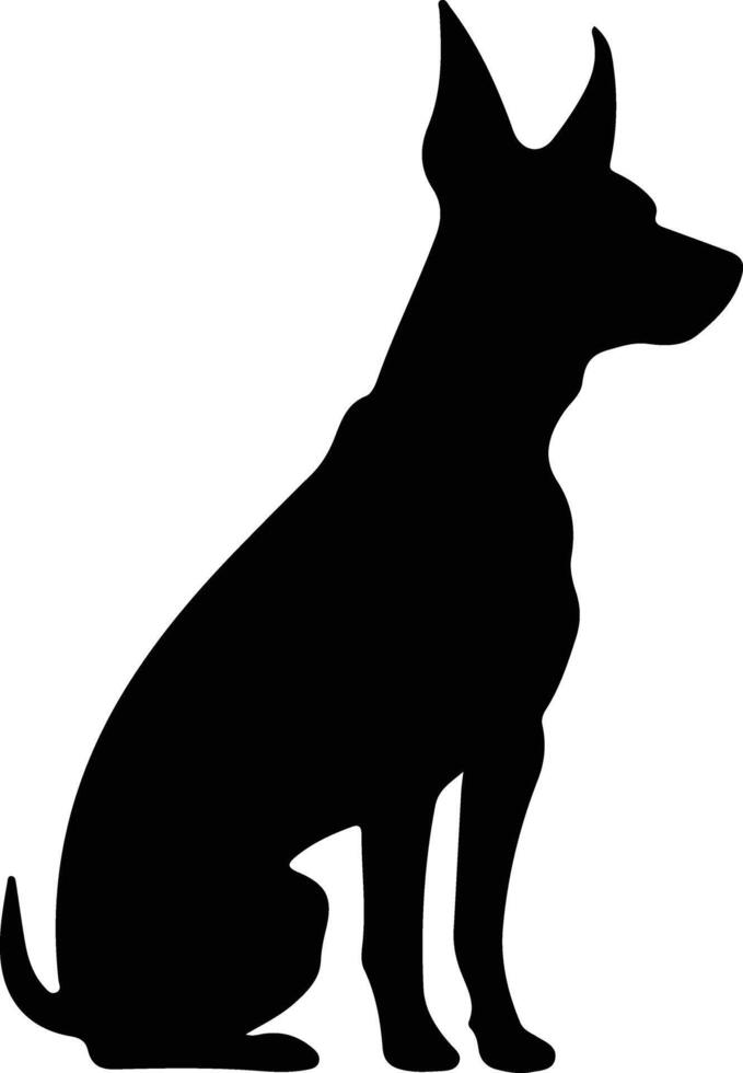 German Pinscher    black silhouette vector