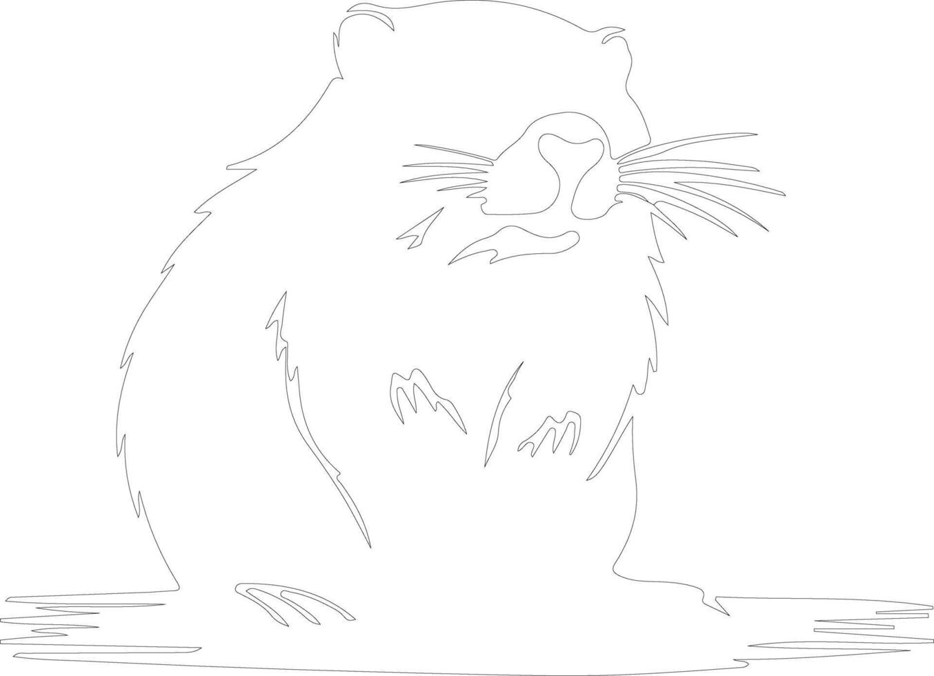 beaver  outline silhouette vector