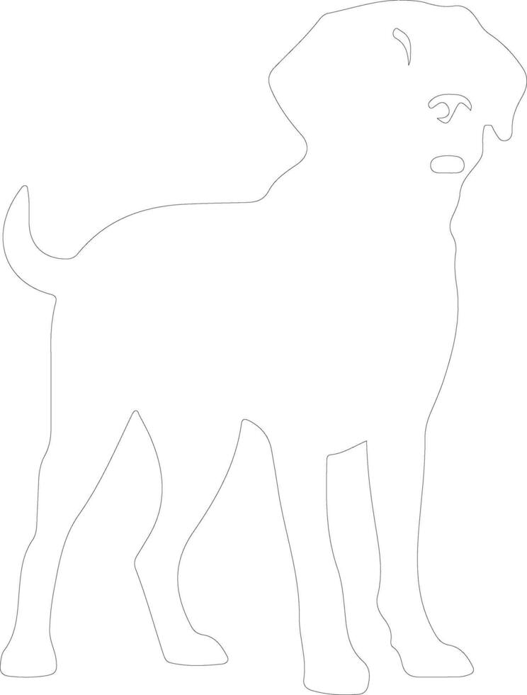 Labrador perdiguero contorno silueta vector