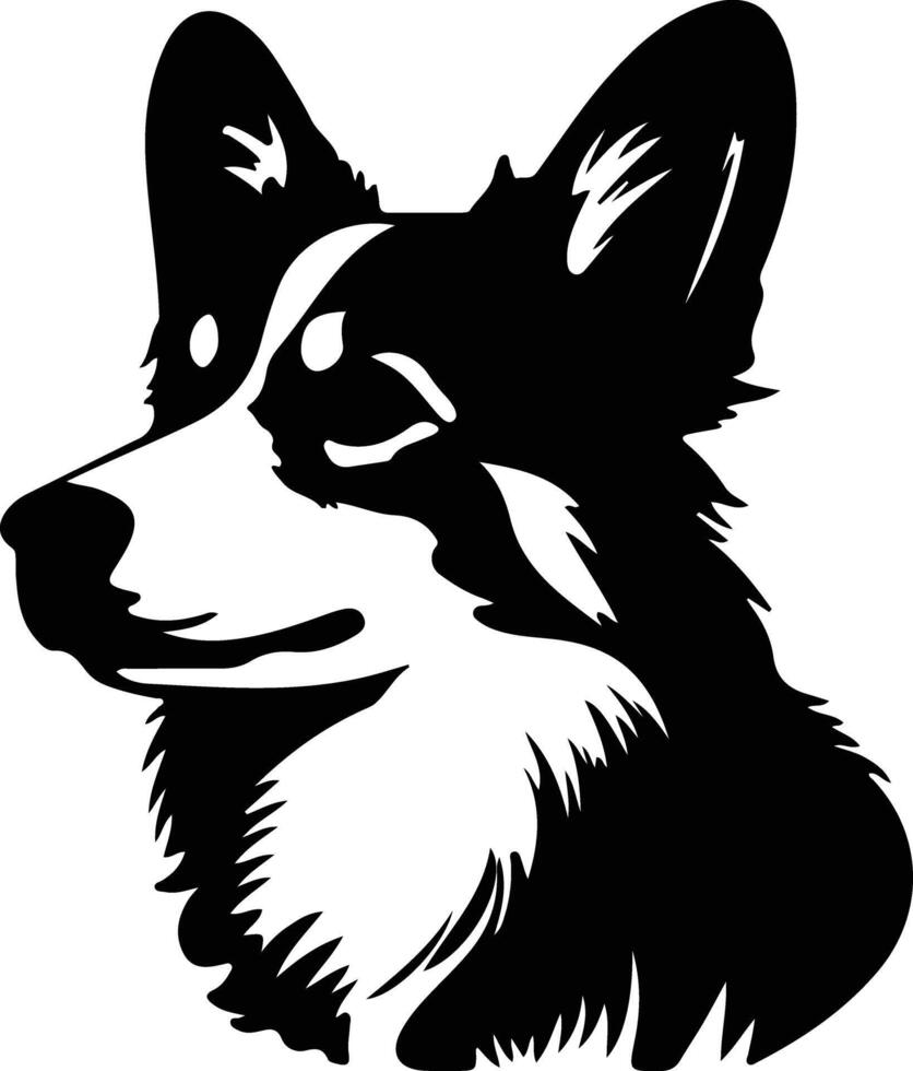 Corgi  silhouette portrait vector