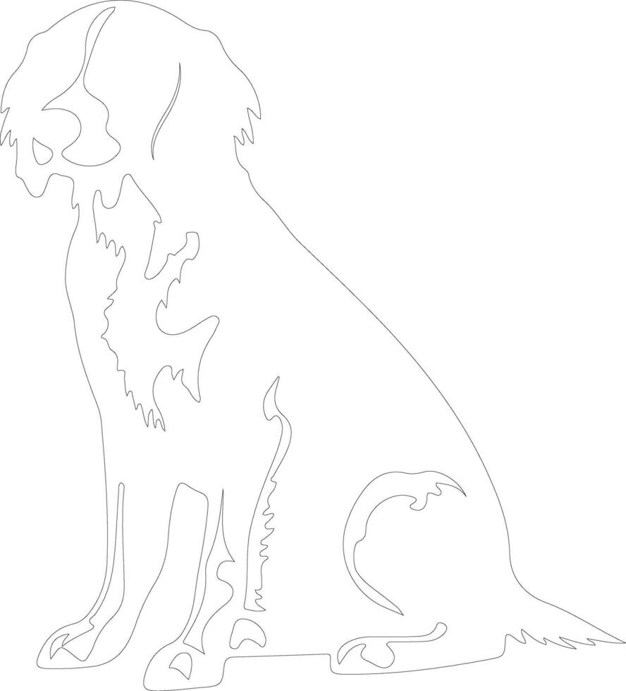Brittany Spaniel outline silhouette vector