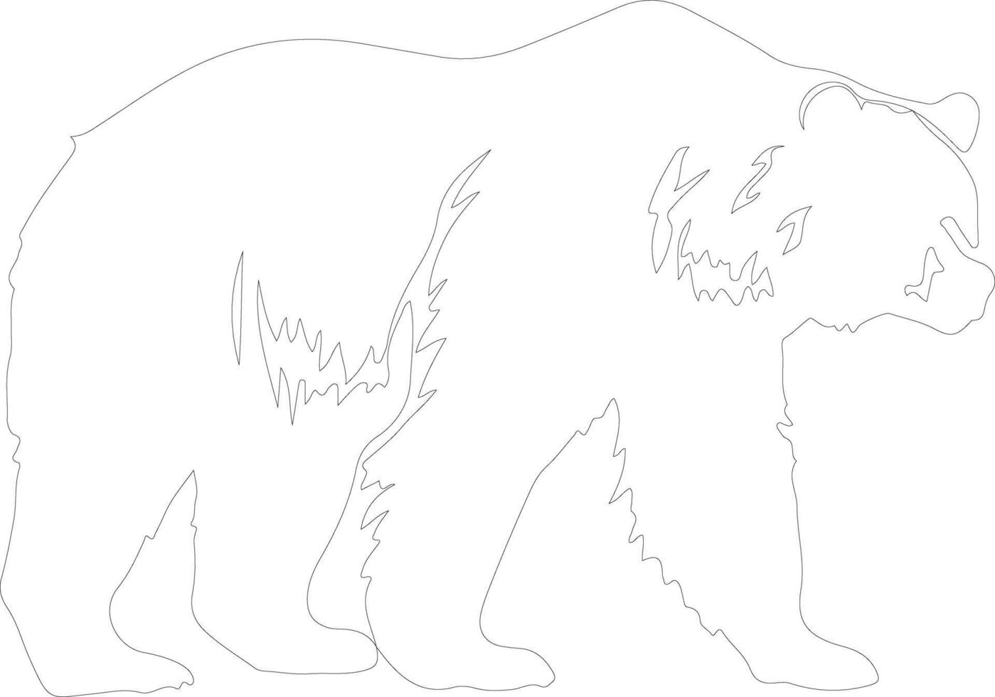 grizzly bear outline silhouette vector
