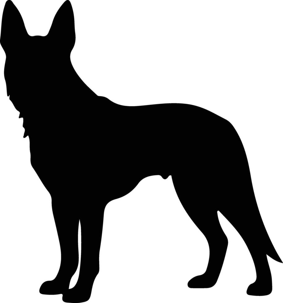 Belga malinois negro silueta vector