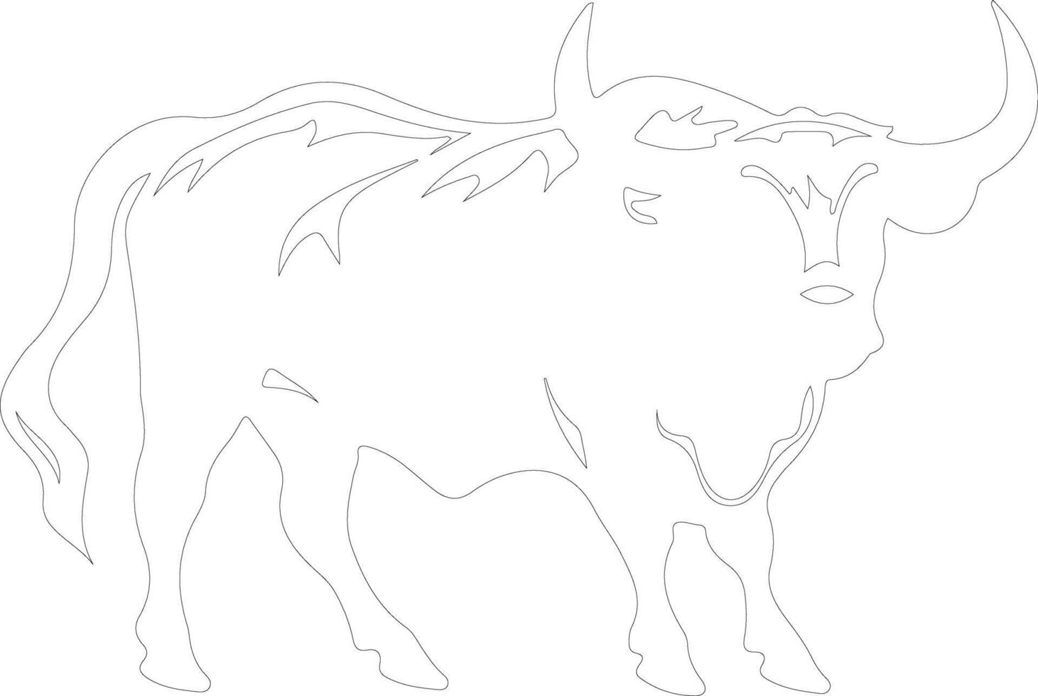 bull outline silhouette vector