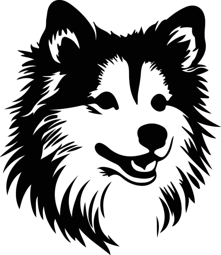 American Eskimo Dog silhouette portrait vector