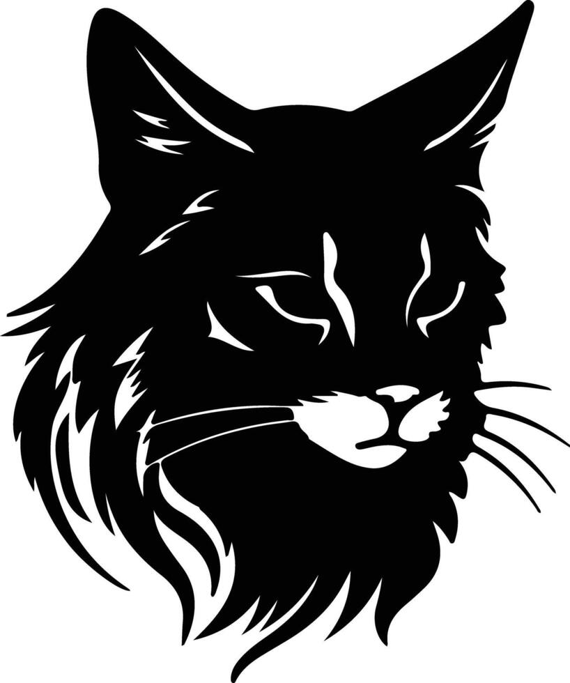 Ussuri Cat  silhouette portrait vector