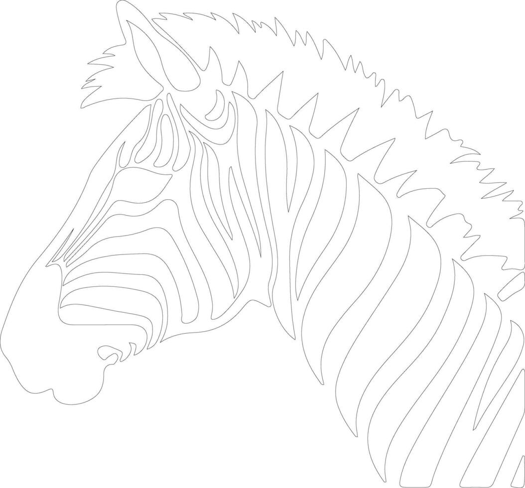zebra  outline silhouette vector