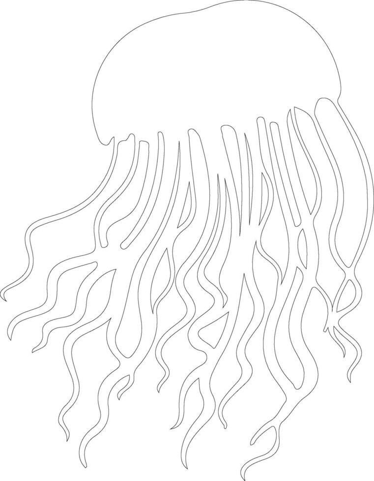 jellyfish  outline silhouette vector