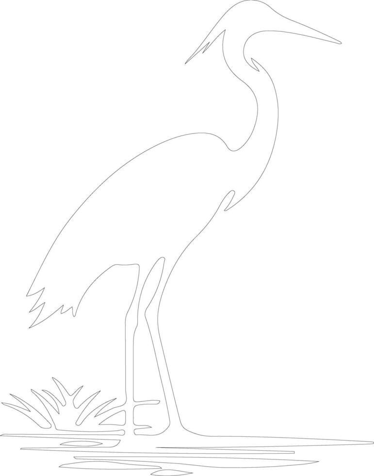 egret   outline silhouette vector
