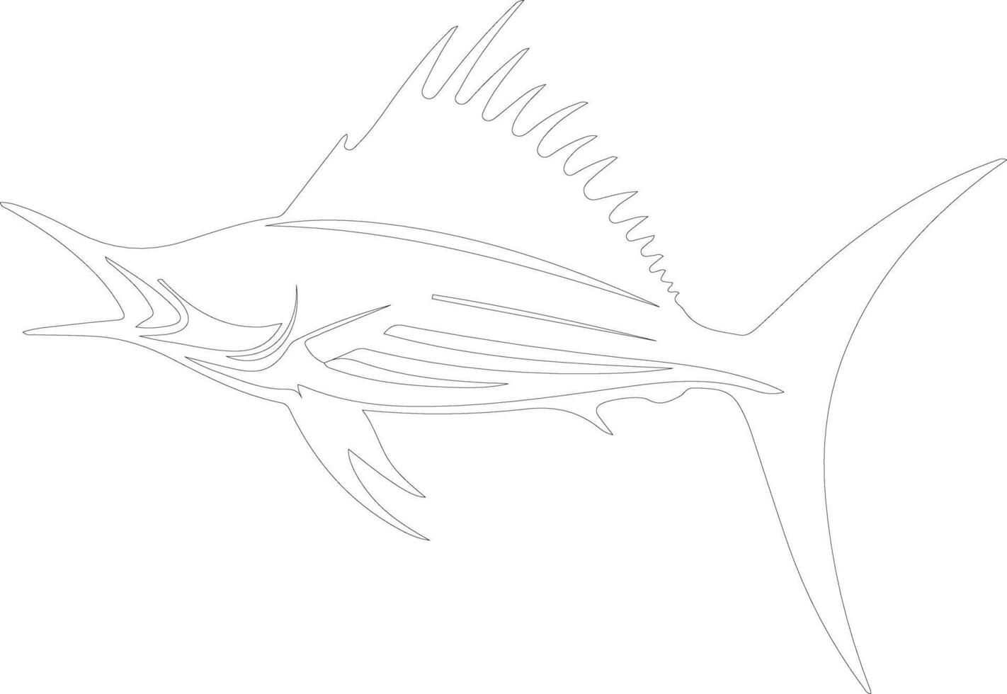 sailfish outline silhouette vector