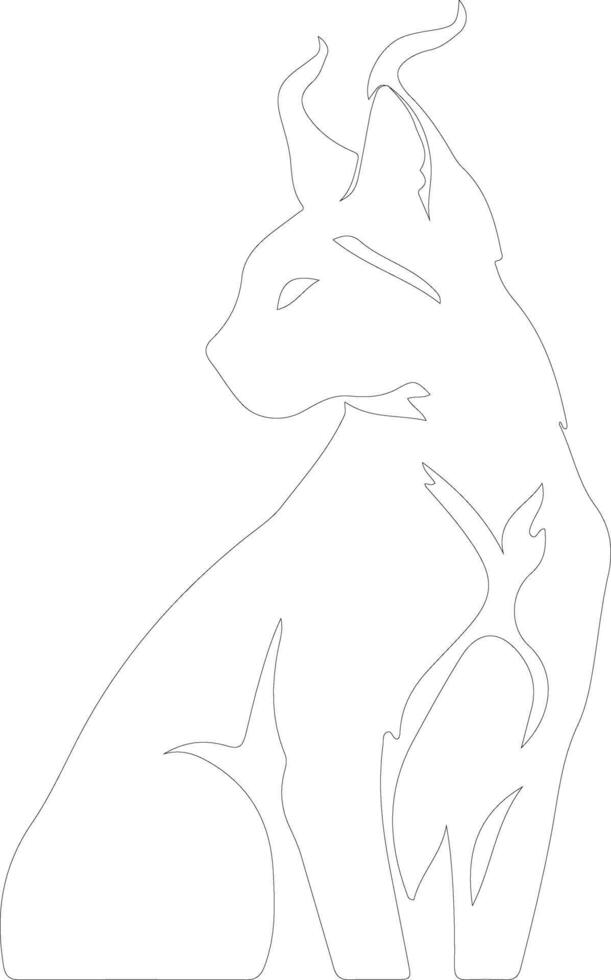 caracal outline silhouette vector