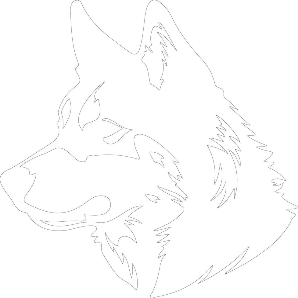 husky  outline silhouette vector