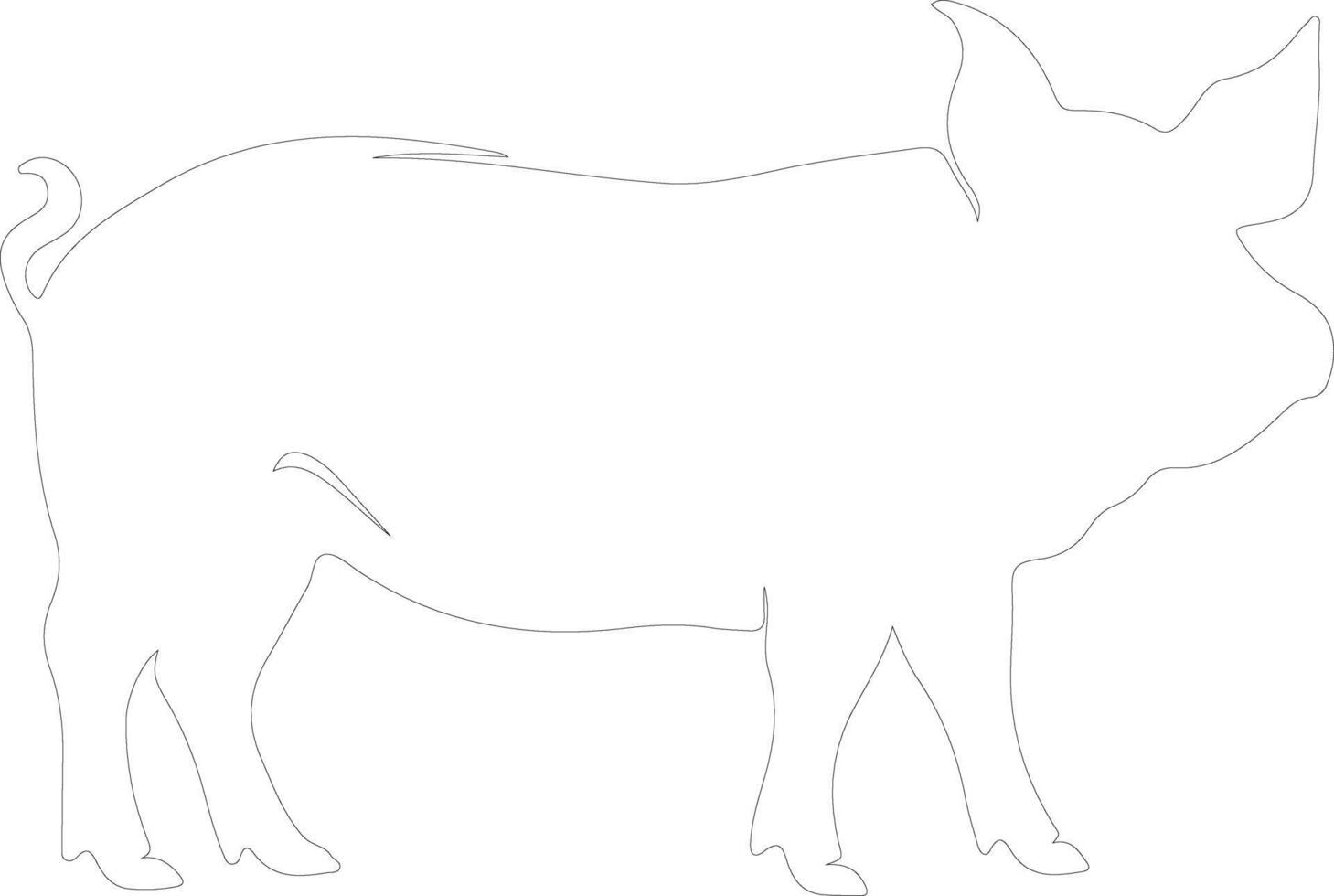 pig  outline silhouette vector