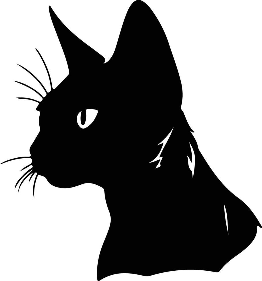 Thai Traditional Siamese Cat  silhouette portrait vector