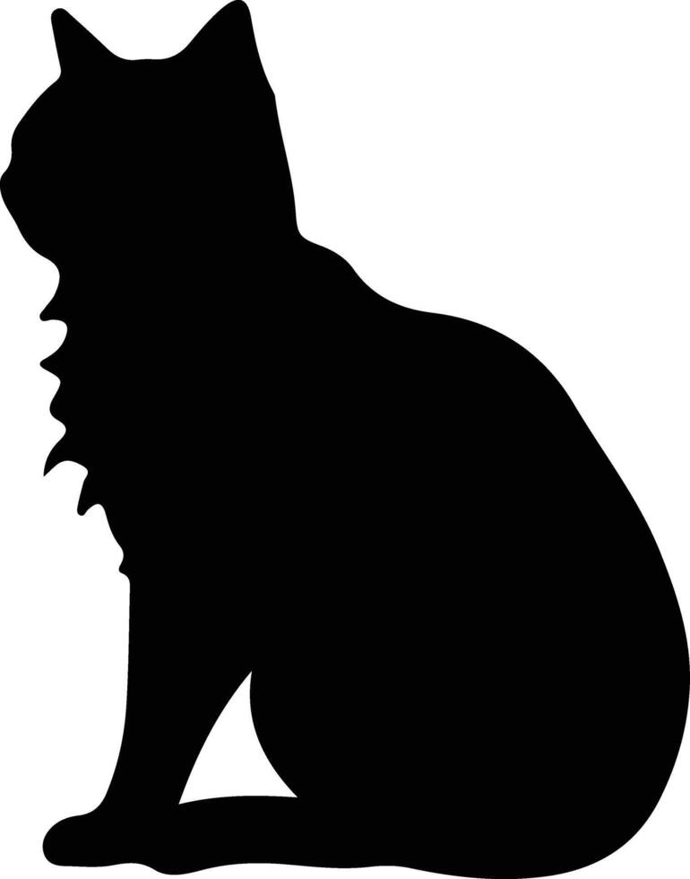 Ussuri Cat  black silhouette vector