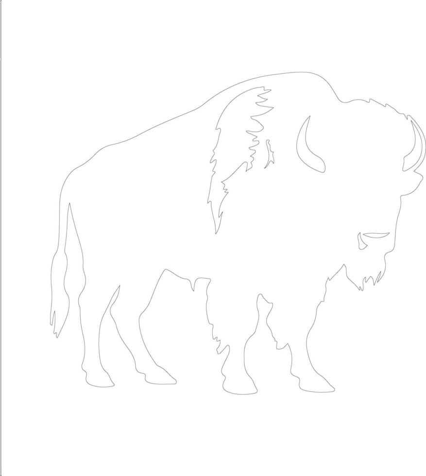 American bison  outline silhouette vector