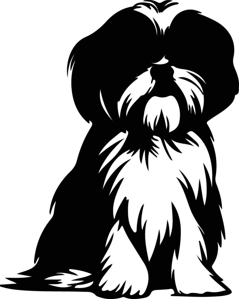 Shih Tzu    black silhouette vector