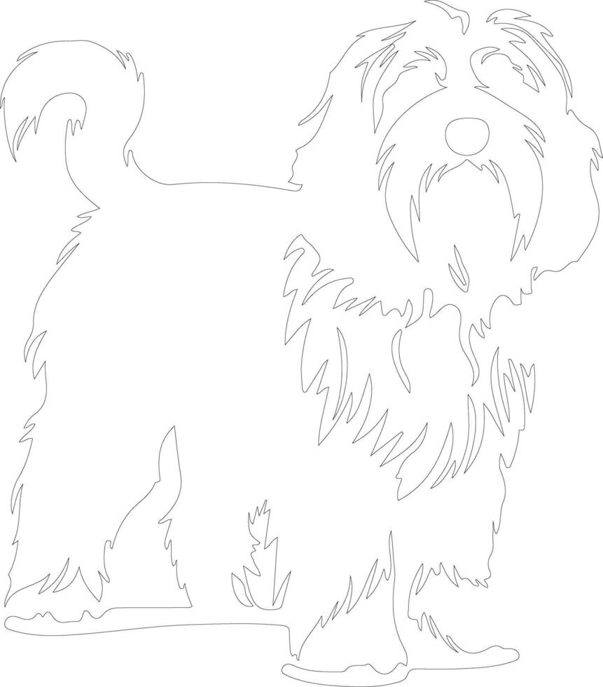 old English sheepdog  outline silhouette vector