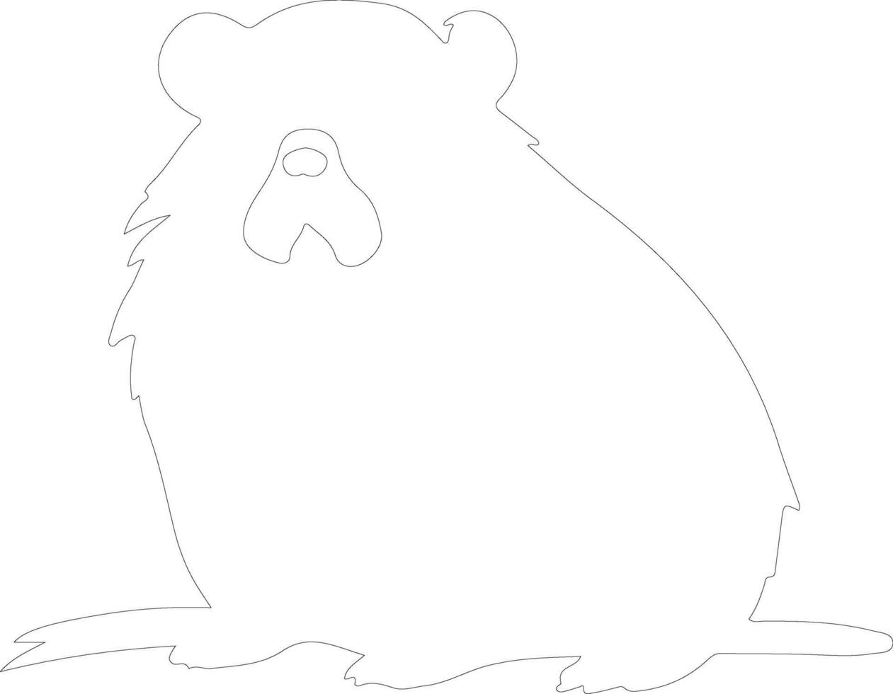 black bear hamster  outline silhouette vector