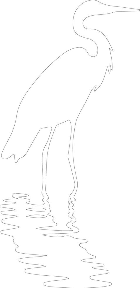 great egret  outline silhouette vector