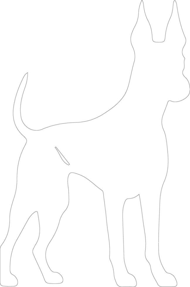 Doberman Pinscher  outline silhouette vector