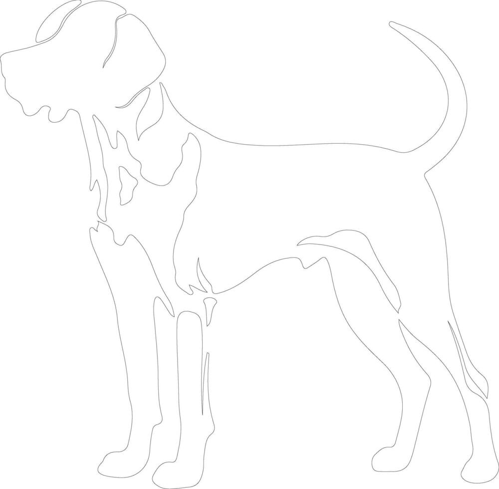American Foxhound  outline silhouette vector