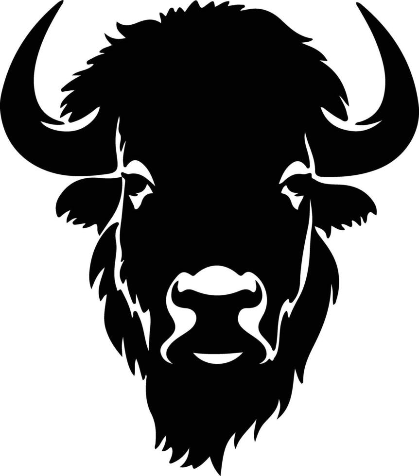 bison  silhouette portrait vector