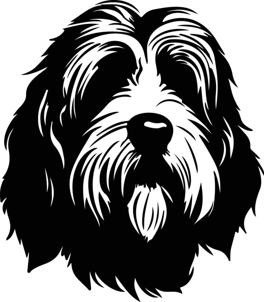 tibetano terrier silueta retrato vector