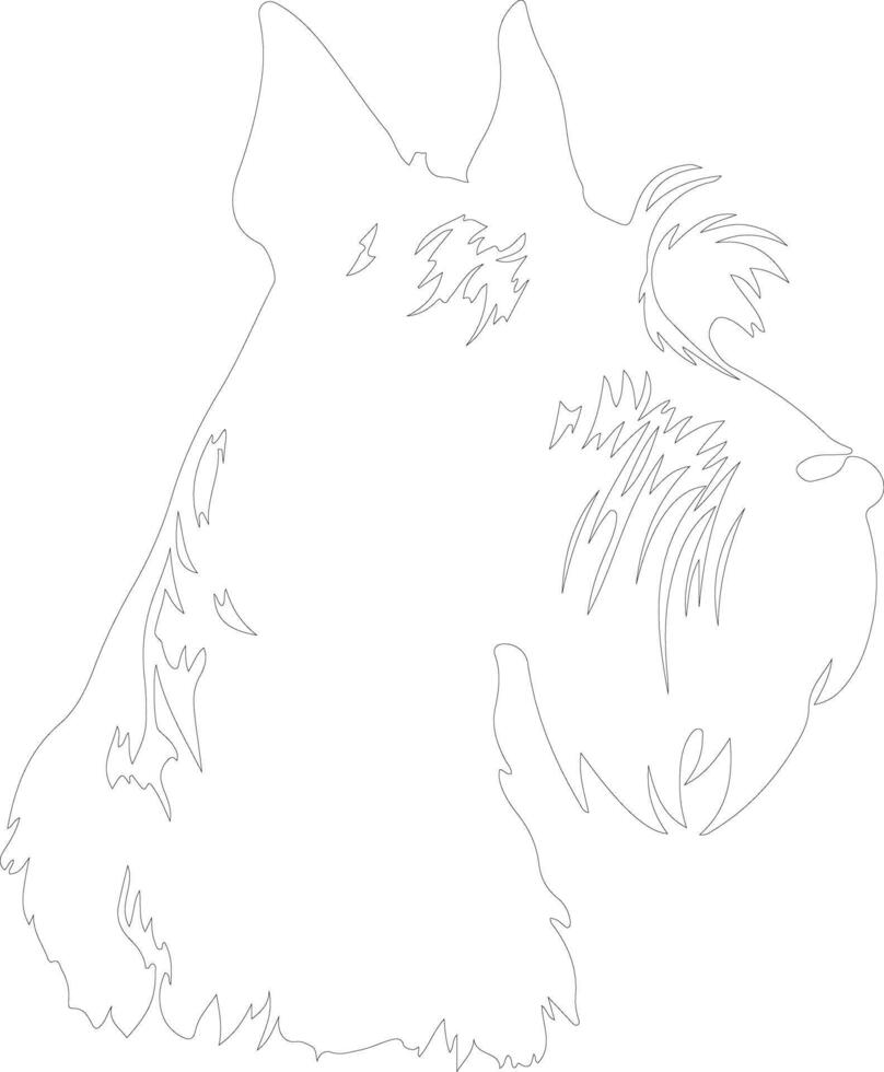Giant Schnauzer  outline silhouette vector