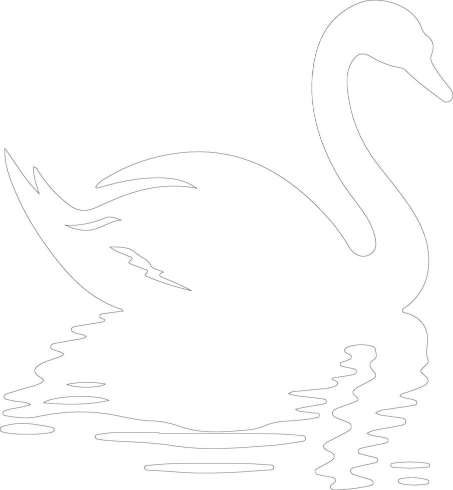 swan   outline silhouette vector